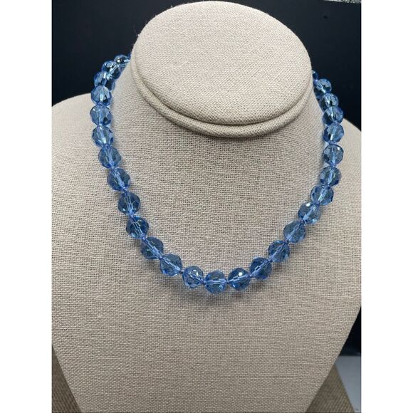 Heidi Daus Blue Crystal Choker Necklace Toggle Clasp - Picture 4 of 10